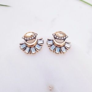 Crystal flower statement earrings
